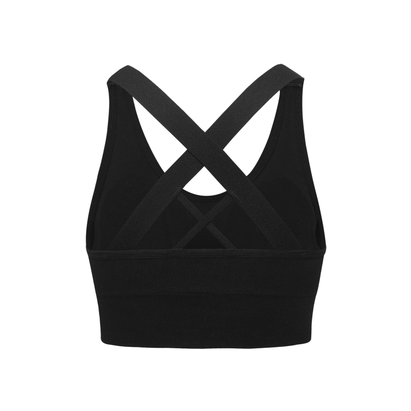 Bevielė sportinė liemenėlė bėgimui, kvėpuojanti nugara, drėgmę šalinantis audinys, 3/4 puodelio formuojami puodeliai, nailono audinys, fiksuoti dvigubi dirželiai