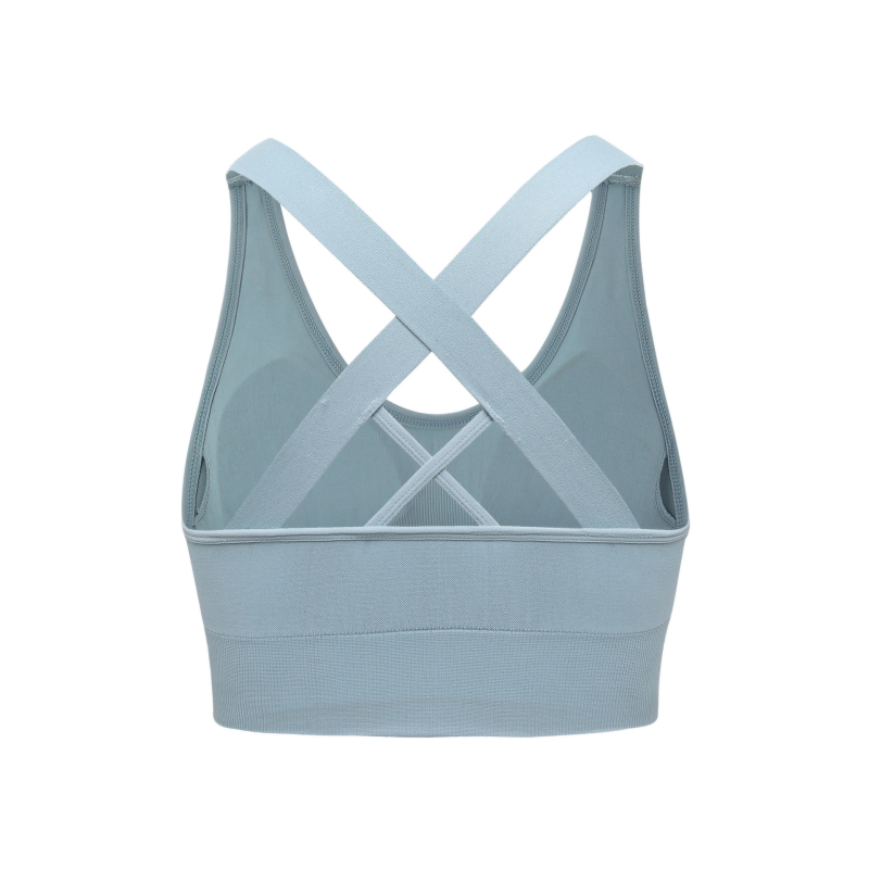 Bevielė sportinė liemenėlė bėgimui, kvėpuojanti nugara, drėgmę šalinantis audinys, 3/4 puodelio formuojami puodeliai, nailono audinys, fiksuoti dvigubi dirželiai