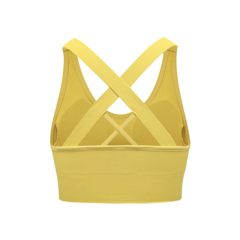 Bevielė sportinė liemenėlė bėgimui, kvėpuojanti nugara, drėgmę šalinantis audinys, 3/4 puodelio formuojami puodeliai, nailono audinys, fiksuoti dvigubi dirželiai