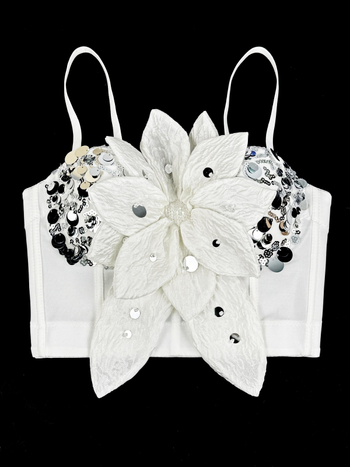 Cami top s floralnim uzorkom, slim fit, odvojive naramenice, duljina 40 cm, poliester-elastanska smjesa