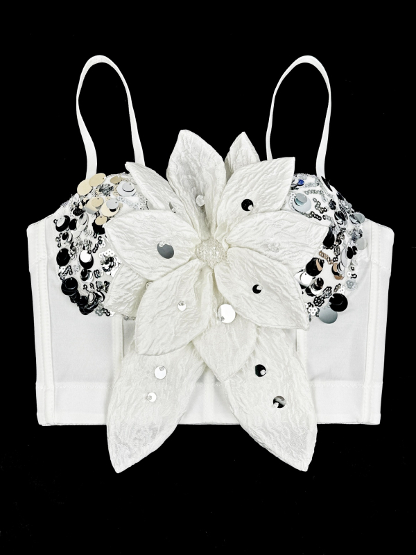 Cami top s floralnim uzorkom, slim fit, odvojive naramenice, duljina 40 cm, poliester-elastanska smjesa