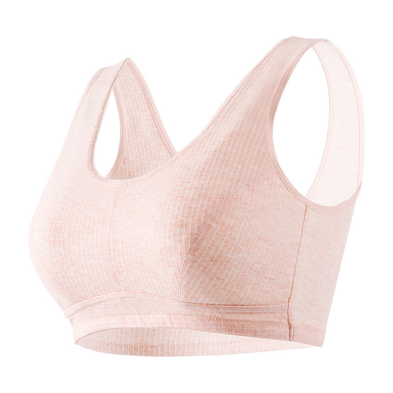 Памучен бюстгальтер-потник, тънък модел, пълна чашка, 100% памук, дишащ и удобен, фиксирани двойни презрамки