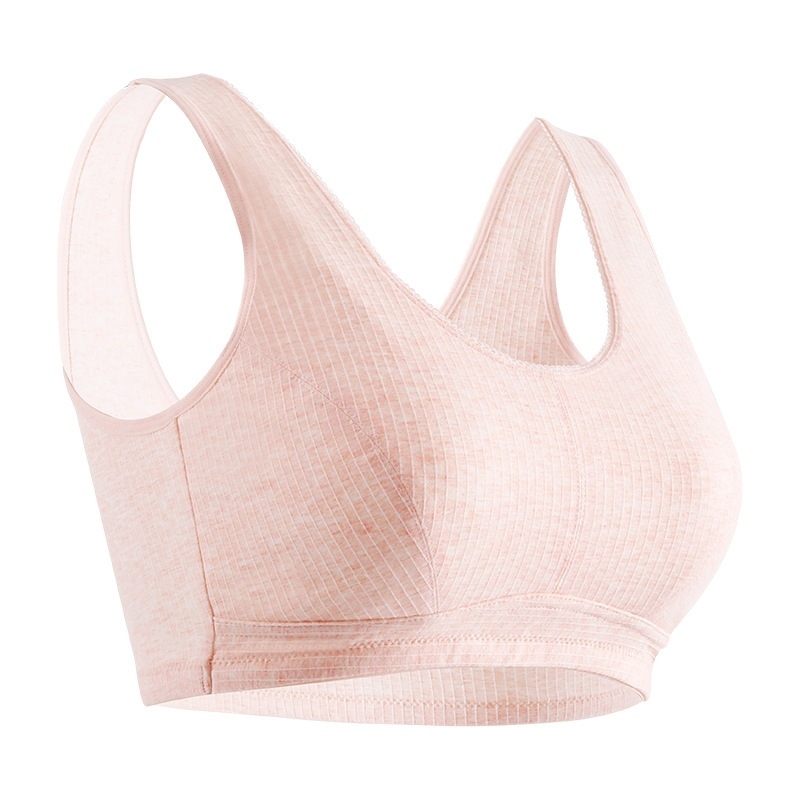 Памучен бюстгальтер-потник, тънък модел, пълна чашка, 100% памук, дишащ и удобен, фиксирани двойни презрамки