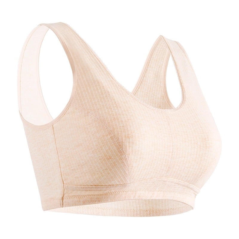 Памучен бюстгальтер-потник, тънък модел, пълна чашка, 100% памук, дишащ и удобен, фиксирани двойни презрамки