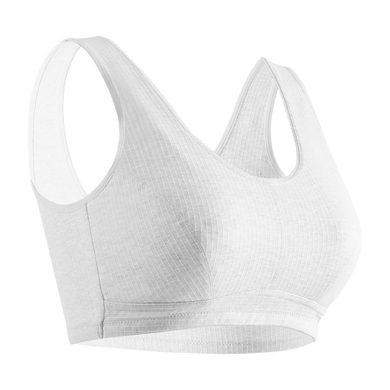 Памучен бюстгальтер-потник, тънък модел, пълна чашка, 100% памук, дишащ и удобен, фиксирани двойни презрамки