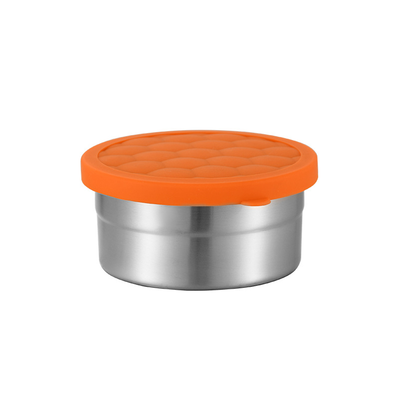 Кутия за съхранение на храна, 304 неръждаема стомана, силиконов мек капак, без електричество, квадратна или кръгла форма, капацитет 0.3–1.0 л