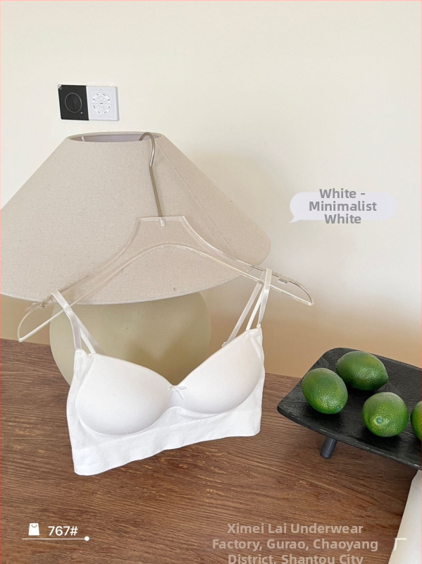 Σουτιέν χωρίς ραφές σε γαλλικό στυλ από βαμβακερή γάζα, με ρυθµιζόµενες τιράντες, wrap-design, λατέξ cups, 3/4 καλούπια, ανοιχτή πλάτη