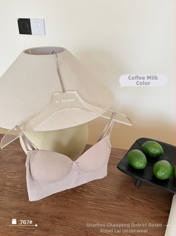 Σουτιέν χωρίς ραφές σε γαλλικό στυλ από βαμβακερή γάζα, με ρυθµιζόµενες τιράντες, wrap-design, λατέξ cups, 3/4 καλούπια, ανοιχτή πλάτη