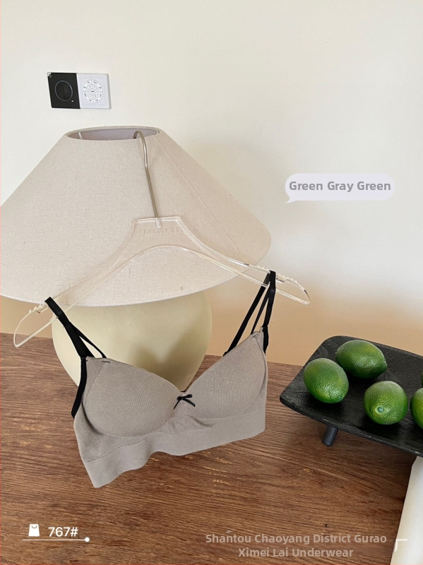 Σουτιέν χωρίς ραφές σε γαλλικό στυλ από βαμβακερή γάζα, με ρυθµιζόµενες τιράντες, wrap-design, λατέξ cups, 3/4 καλούπια, ανοιχτή πλάτη