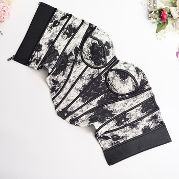 Френски жакардов корсет-бра с рибена кост и оформящ топ, с подвижни двойни презрамки — дишаща, повдигаща, формоваща тялото