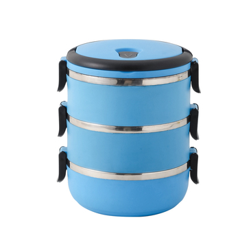 Кръгла неръждаема стомана изолирана кутия за обяд, многослойна (1-4 слоя), капацитет 501-800ml / 1-2L / 2.1-3L