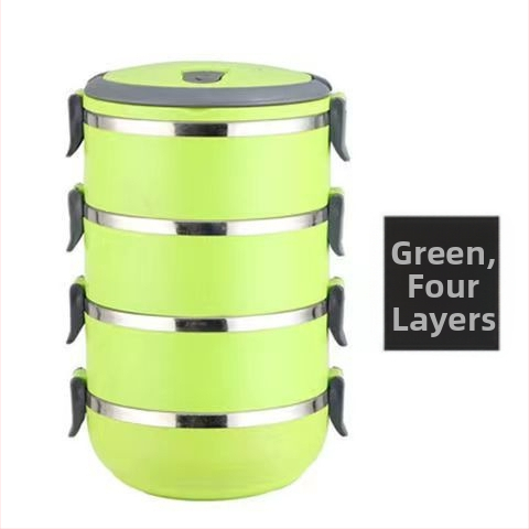 Кръгла неръждаема стомана изолирана кутия за обяд, многослойна (1-4 слоя), капацитет 501-800ml / 1-2L / 2.1-3L