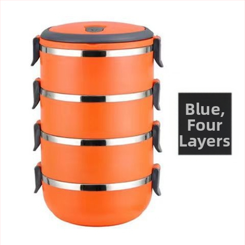 Кръгла неръждаема стомана изолирана кутия за обяд, многослойна (1-4 слоя), капацитет 501-800ml / 1-2L / 2.1-3L