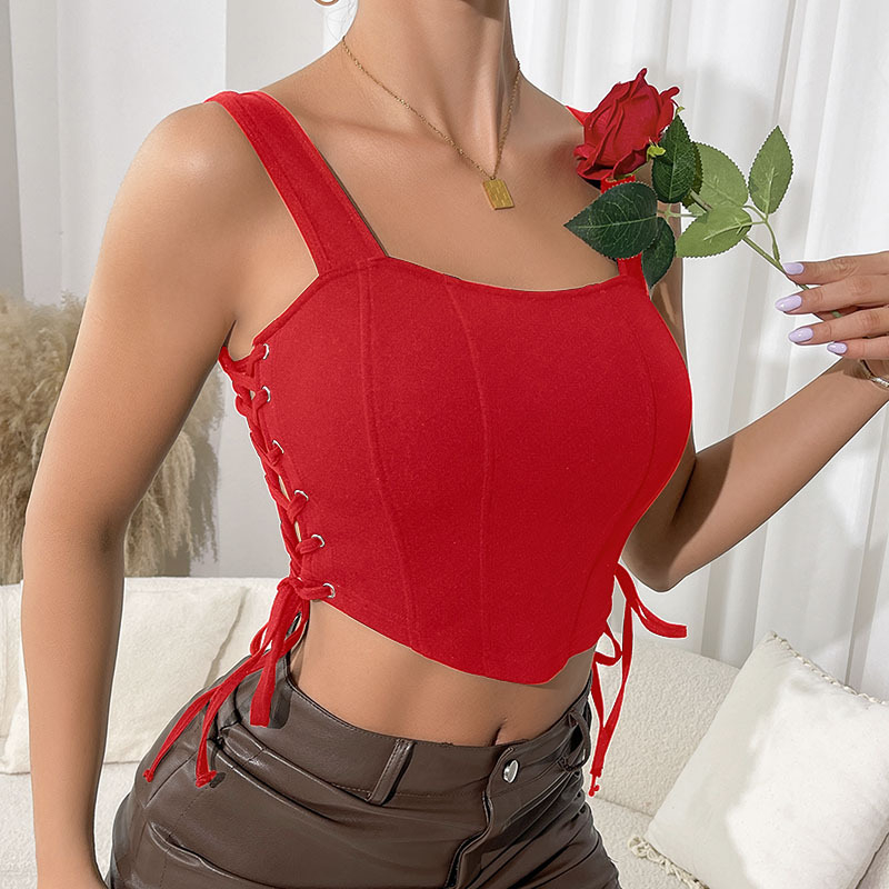 Beautiful Kamizola s naramenicama, seksi stil; Slim fit; Ultra kratka duljina ≤40 cm; Poliester 90–95%
