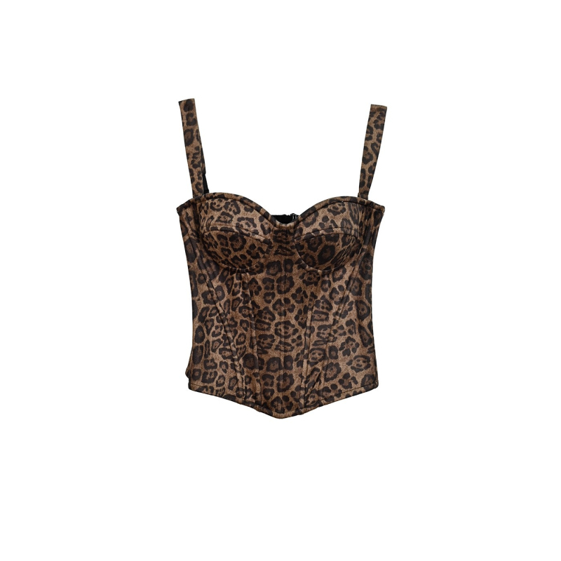 Leopard uzorak od spandexa tube top camisole, kratki kroj, ljeto 2025