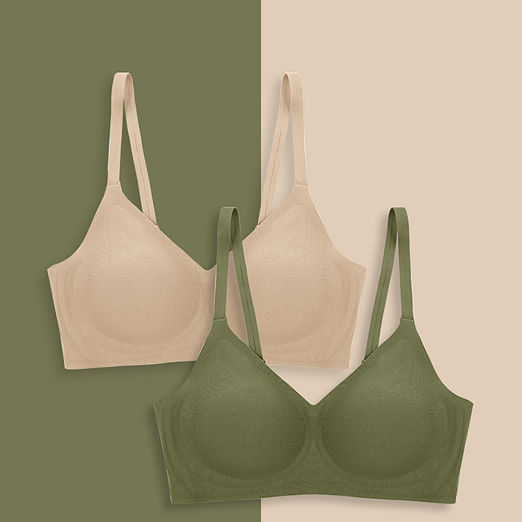 Bezšivni grudnjak, udoban dizajn, 3/4 košarica, tanke oblikovane čašice, fiksni dvostruki naramenice, materijal najlon, podstava spandex 30–50%