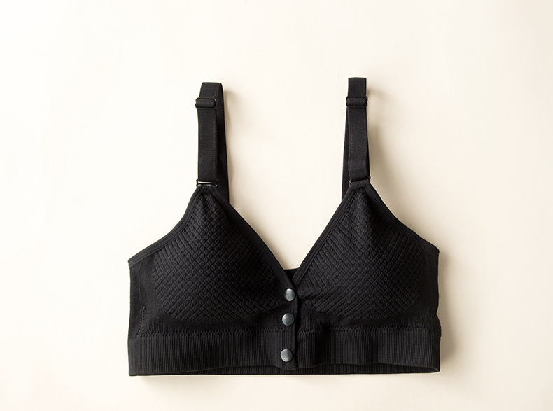 Žindymo liemenėlė su priekinio užsegimo, formuoti puodeliai, be kablių, su fiksuotais dvigubais petnešomis, nailonas/lycra audinys