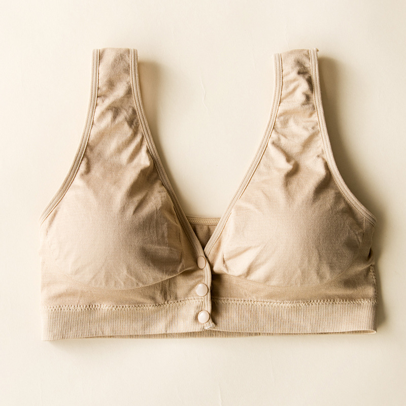 Žindymo liemenėlė su priekinio užsegimo, formuoti puodeliai, be kablių, su fiksuotais dvigubais petnešomis, nailonas/lycra audinys