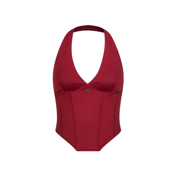 Halter top – street style, uski kroj, najlon, tekstni otisak