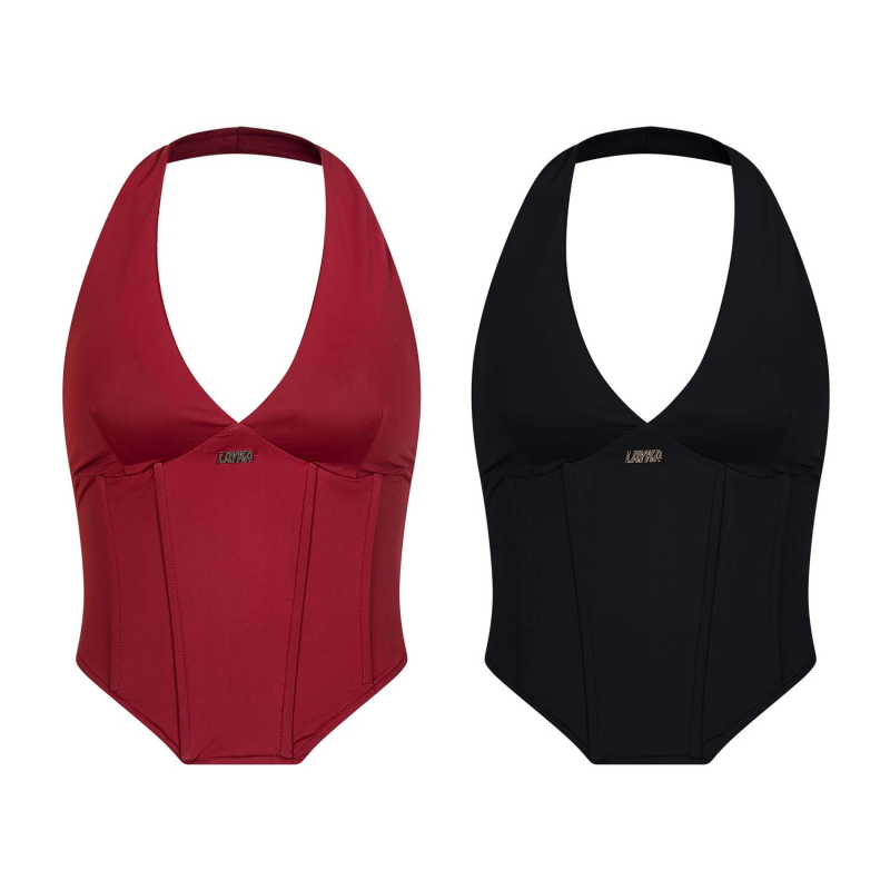 Halter top – street style, uski kroj, najlon, tekstni otisak