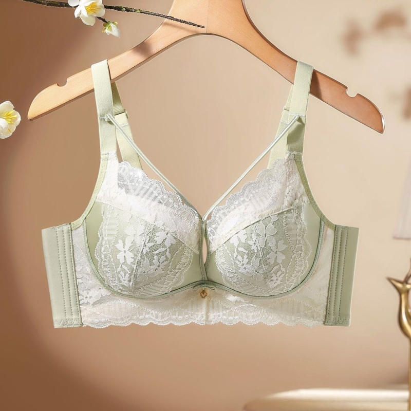 Francuska čipkasta push-up grudnjak s bočnom potporom za male grudi – materijal najlon, podstava od pamuka, prozračan, udoban