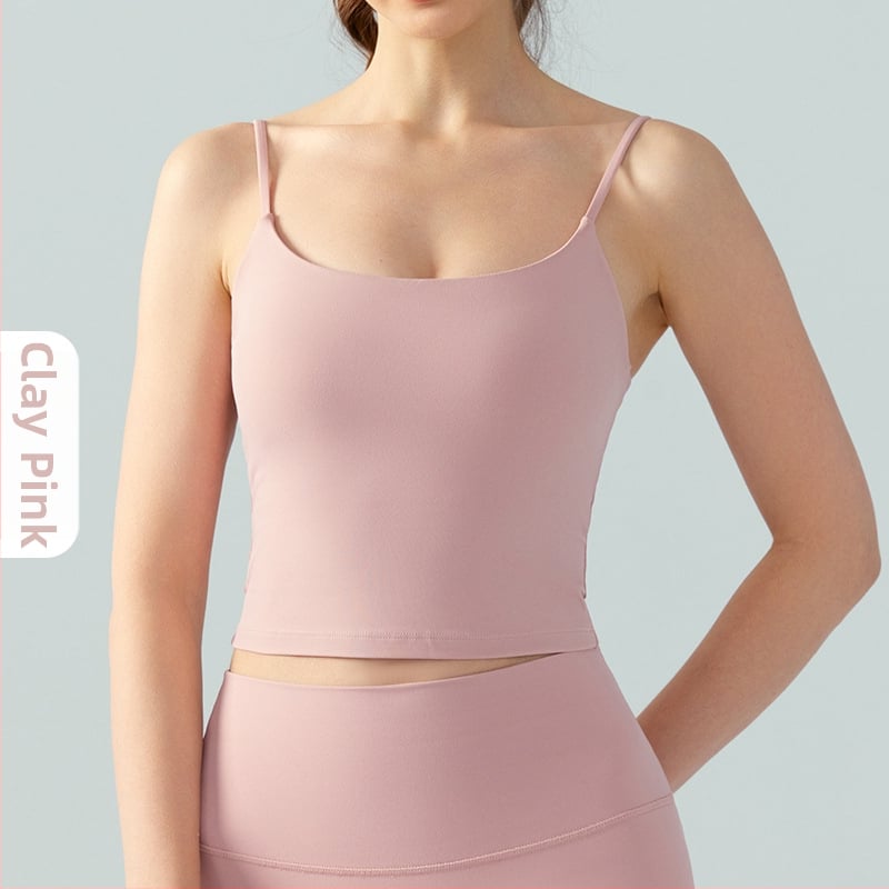 Женски потник за йога с подплънки за гърдите, дишащ, тясно прилепващ, 80% найлон, 20% спандекс