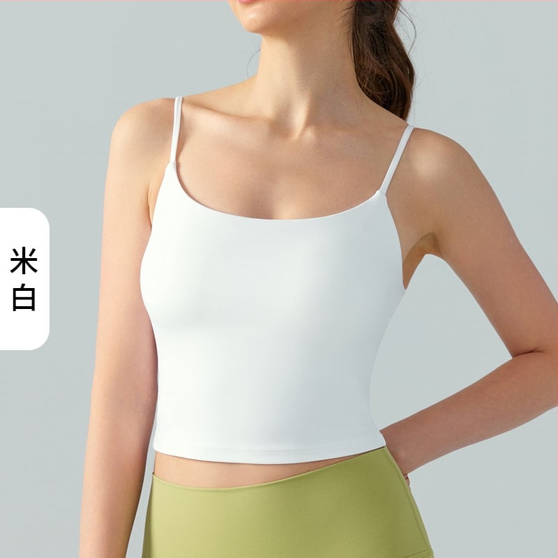 Женски потник за йога с подплънки за гърдите, дишащ, тясно прилепващ, 80% найлон, 20% спандекс