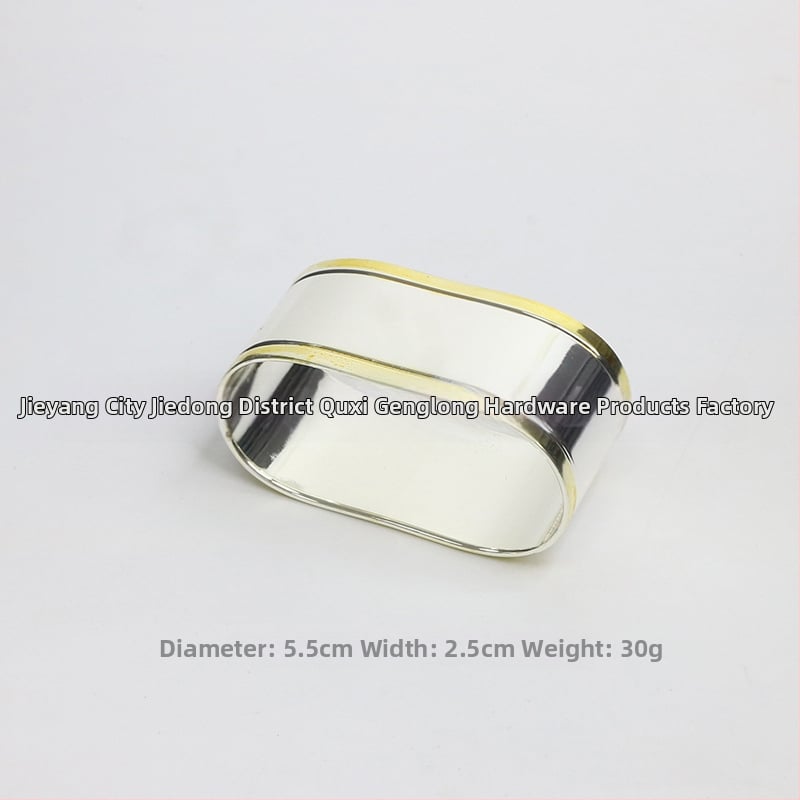 Servetikorõngas, lilleline kahekordne joon, pitsi ääris, vask elektroplaaditud pind, lääne stiil