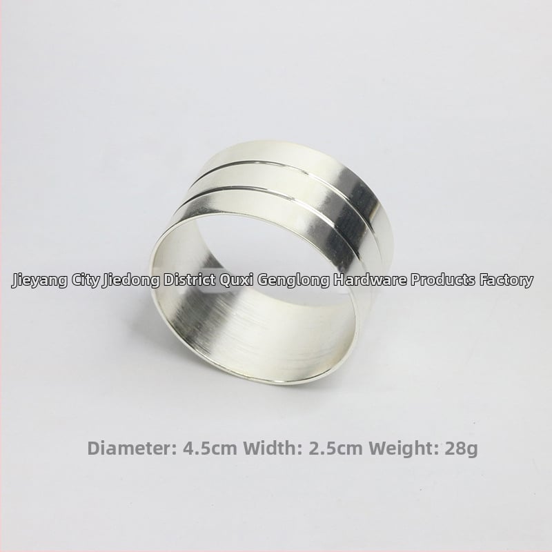 Servetikorõngas, lilleline kahekordne joon, pitsi ääris, vask elektroplaaditud pind, lääne stiil