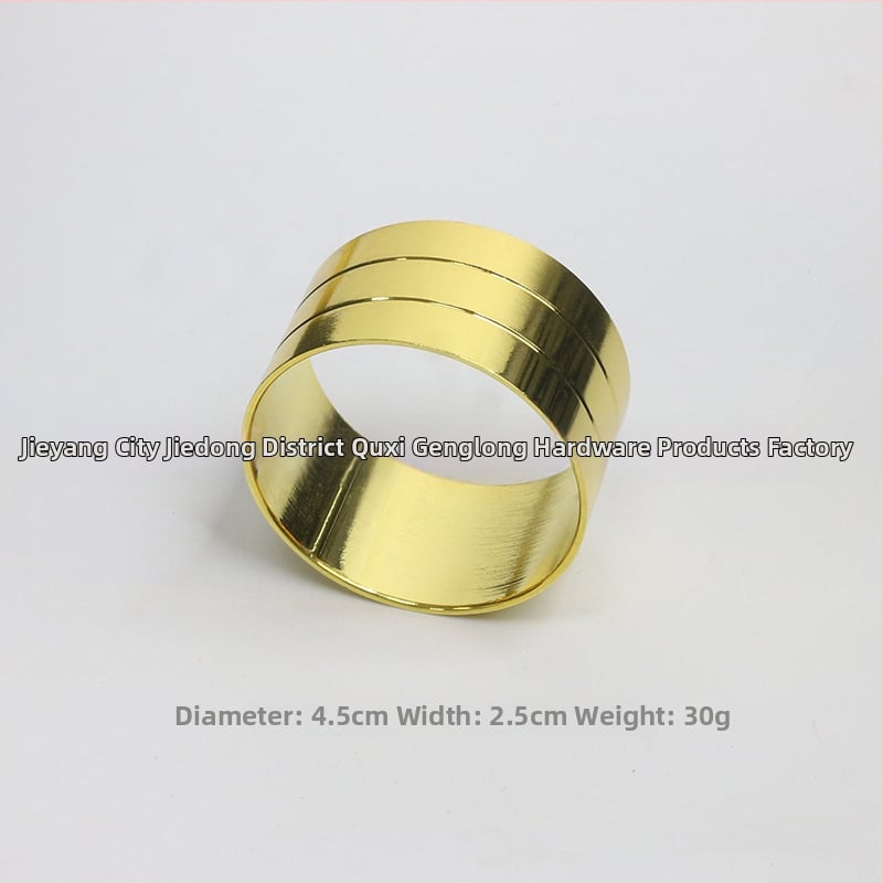 Servetikorõngas, lilleline kahekordne joon, pitsi ääris, vask elektroplaaditud pind, lääne stiil