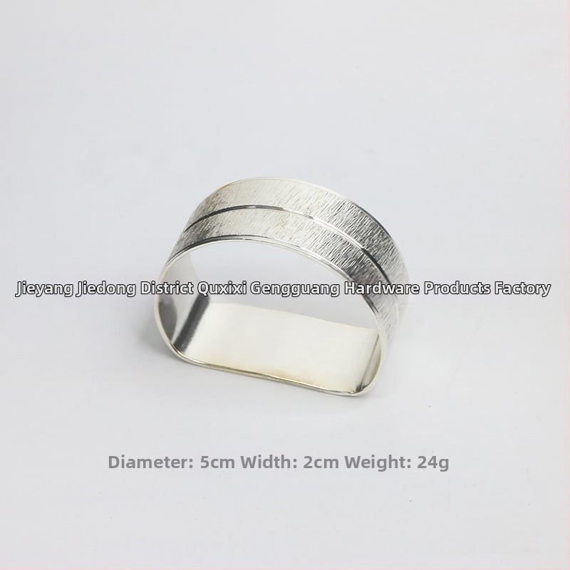 Servetikorõngas, lilleline kahekordne joon, pitsi ääris, vask elektroplaaditud pind, lääne stiil