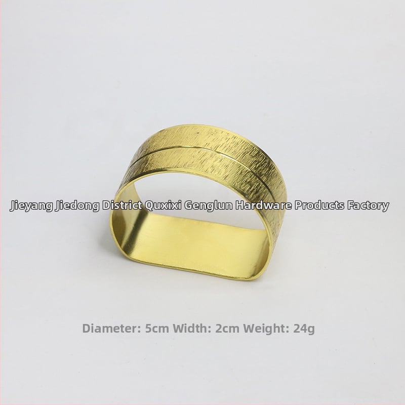 Servetikorõngas, lilleline kahekordne joon, pitsi ääris, vask elektroplaaditud pind, lääne stiil