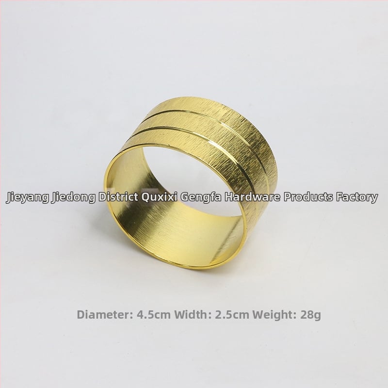 Servetikorõngas, lilleline kahekordne joon, pitsi ääris, vask elektroplaaditud pind, lääne stiil