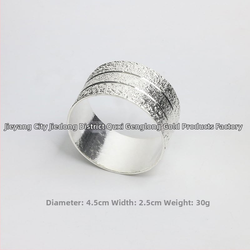 Servetikorõngas, lilleline kahekordne joon, pitsi ääris, vask elektroplaaditud pind, lääne stiil