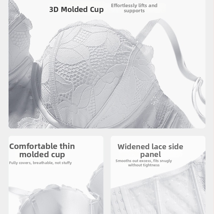 Prsný tvarujúci podprsenka s kosťami, 3/4 košík, nylonová čipka, odnímateľné ramienka, bočné zapínanie (3/4 košík; nylonová čipka; odnímateľné ramienka; bočné zapínanie)