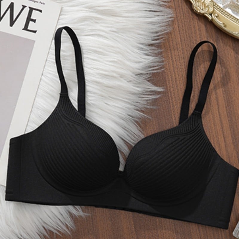 Bezšavni push-up grudnjak za mali bust, jednoplošni dizajn, mekana podrška (3/4 košarice, tanka oblikovana košarica, najlon tkanina, fiksne dvostruke naramenice, stražnje kopče u tri reda)
