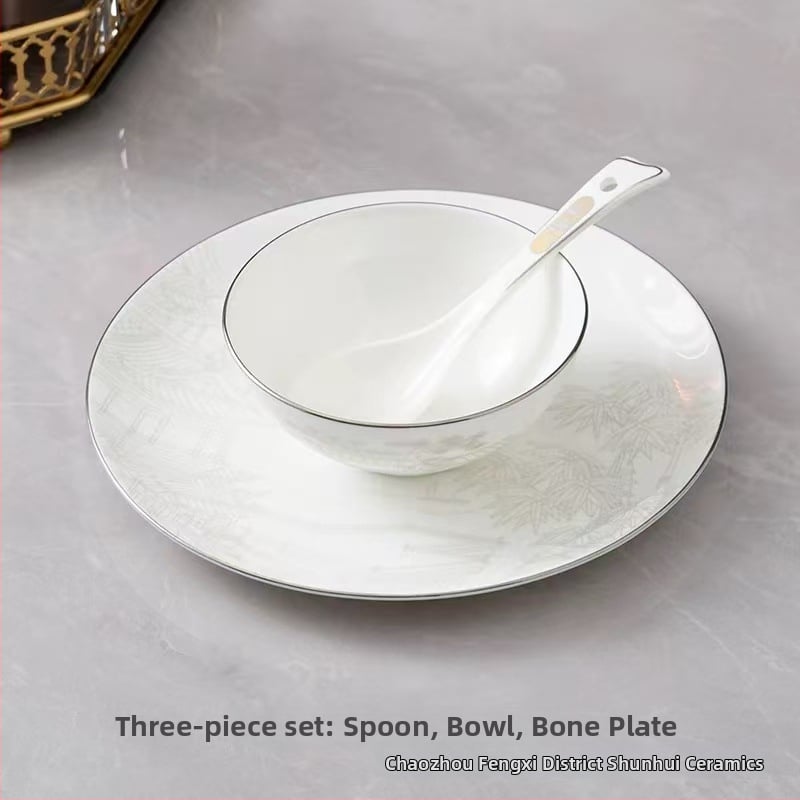 Hotellilaua serveerimisekomplekt keramikast, uus Hiina stiil, kaulporcelian >45% sisu, logotüübi trükkimine saadaval
