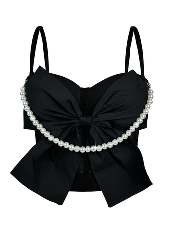 Kamisola s Bowknot uzorkom, sling stil, uski kroj, zapadni stil, poliester materijal