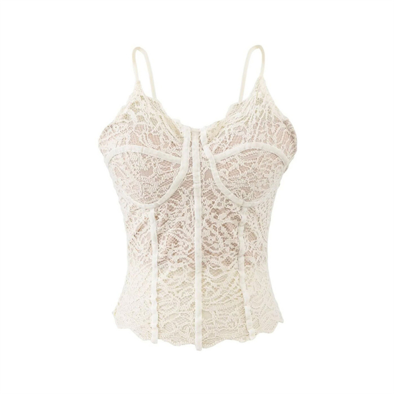 Francuski stil seksi grudnjak-cami s kostima i čipkom, s ugrađenim jastučićima, uski kroj, materijal nylon/spandeks