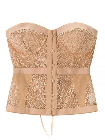 Γυναικεῖο Τοπ Χωρίς Τιράντες με Δομή Κορσέ και Δαντελένη Επένδυση, Στενή Γραμμή, Πολυεστέρας