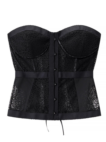 Γυναικεῖο Τοπ Χωρίς Τιράντες με Δομή Κορσέ και Δαντελένη Επένδυση, Στενή Γραμμή, Πολυεστέρας