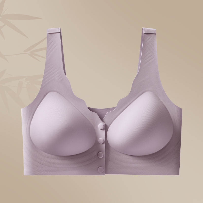 Priekiniai uždarymo maitinančio liemenė, belaidis, vest–stilius maitinančioms moterims (40–60 metų) — pilni puodeliai, vidutiniškai formuoti puodeliai, audinys Ice Silk/Nylon, pamušalas Spandex, petnešos fiksuotos dvigubos