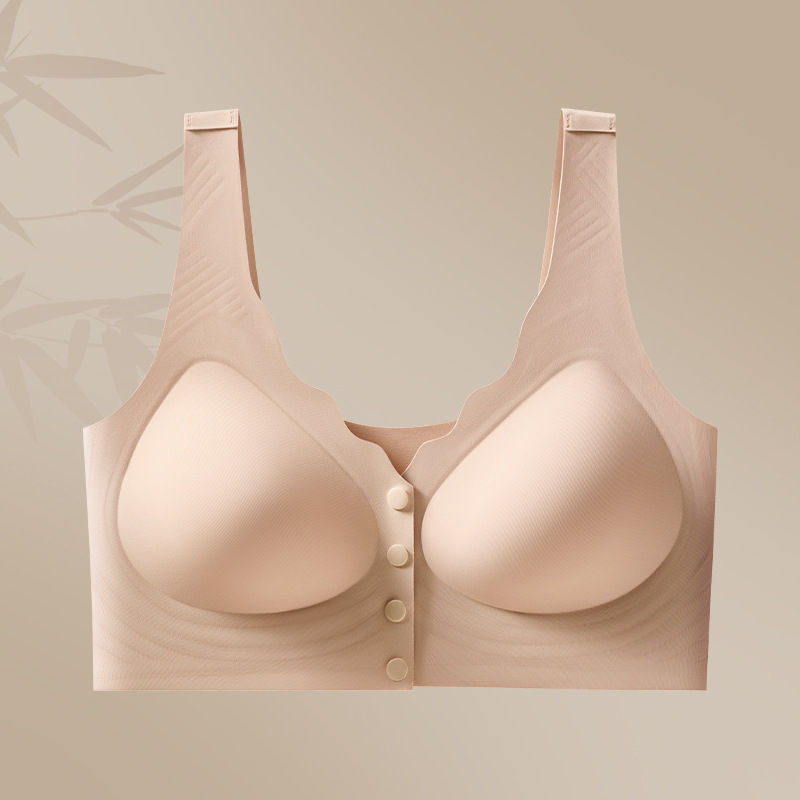 Priekiniai uždarymo maitinančio liemenė, belaidis, vest–stilius maitinančioms moterims (40–60 metų) — pilni puodeliai, vidutiniškai formuoti puodeliai, audinys Ice Silk/Nylon, pamušalas Spandex, petnešos fiksuotos dvigubos