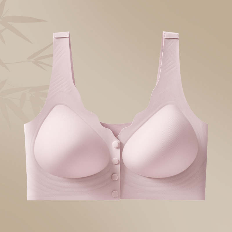 Priekiniai uždarymo maitinančio liemenė, belaidis, vest–stilius maitinančioms moterims (40–60 metų) — pilni puodeliai, vidutiniškai formuoti puodeliai, audinys Ice Silk/Nylon, pamušalas Spandex, petnešos fiksuotos dvigubos