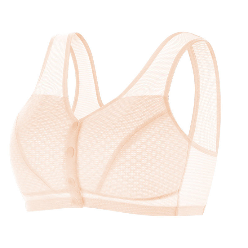 Moteriška liemenėlė vest stiliaus, kvėpuojantis nailonas, medvilnės įdėklas, pilnas kaušelis, priekinė sagtis