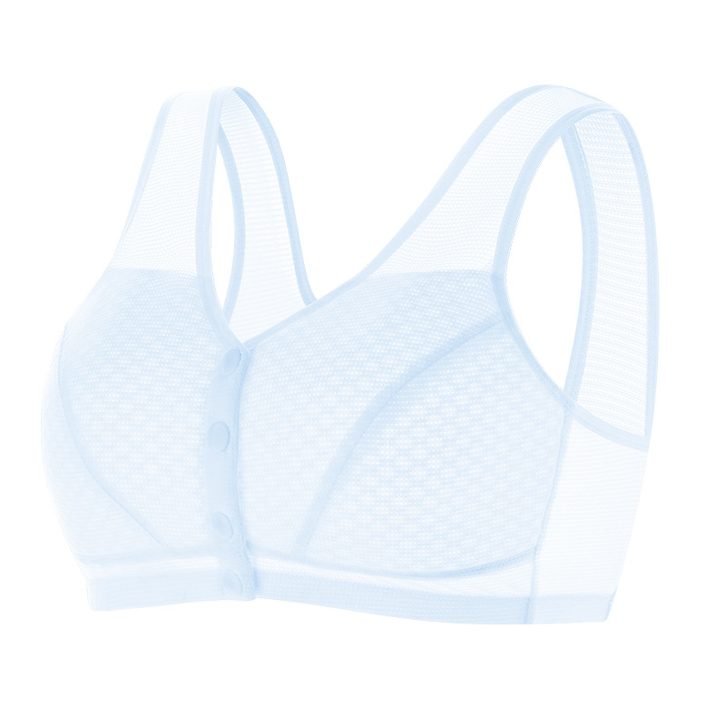 Moteriška liemenėlė vest stiliaus, kvėpuojantis nailonas, medvilnės įdėklas, pilnas kaušelis, priekinė sagtis