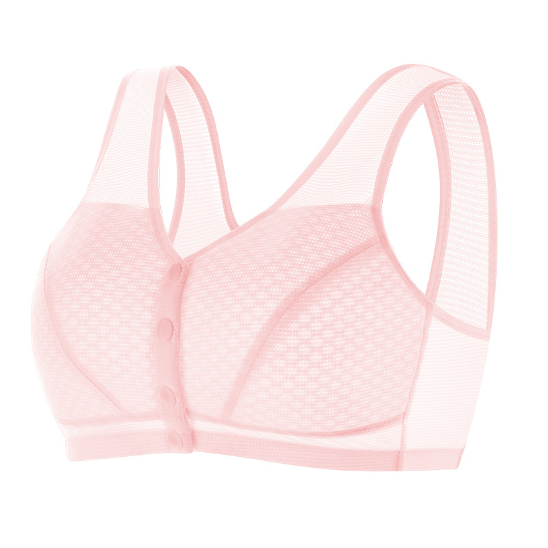 Moteriška liemenėlė vest stiliaus, kvėpuojantis nailonas, medvilnės įdėklas, pilnas kaušelis, priekinė sagtis