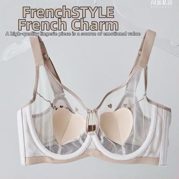 Сутиен със сърцевидна форма, ултра тънки чашки, 3/4 чашки, нейлонова материя, подплата модал