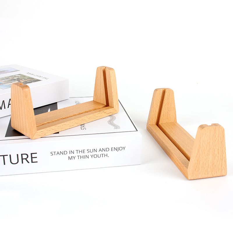 U formos medinis nuotraukų rėmelis su akrilo baze - beech mediena, šiuolaikinis minimalistinis stilius, stalinių kalendoriaus pagrindas, Mingxuan