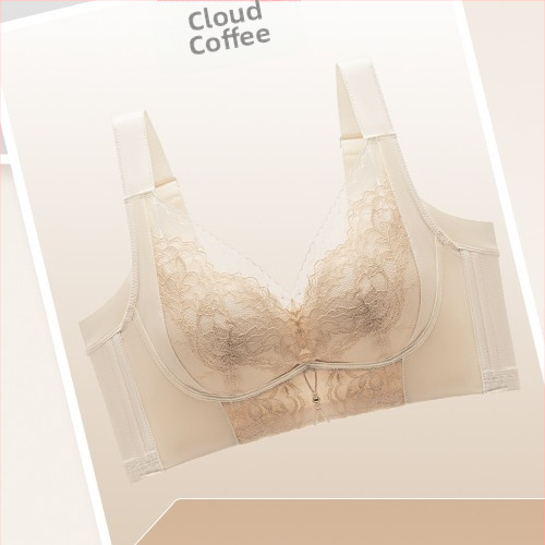 Дантелен повдигащ регулируем сутиен с 3/4 чаши, тънки формирани чаши, мек поддръжка, повдигане и против увисване